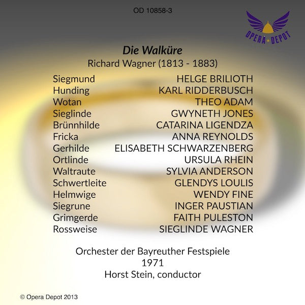 Wagner: Der Ring des Nibelungen - Ligendza, Adam, Cox, Jones, Brilioth; Stein.  Bayreuth, 1971