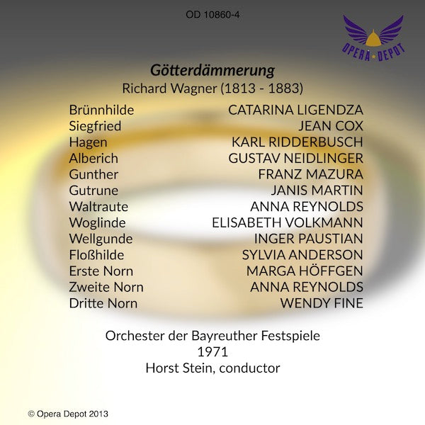 Wagner: Der Ring des Nibelungen - Ligendza, Adam, Cox, Jones, Brilioth; Stein.  Bayreuth, 1971