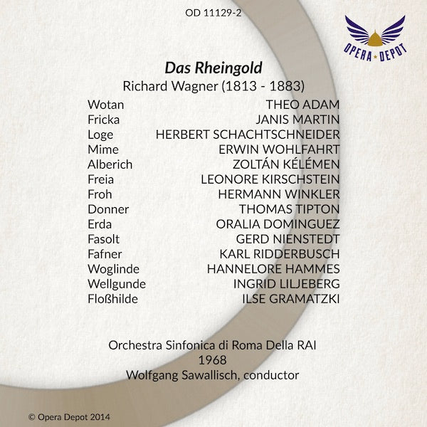 Wagner: Der Ring des Nibelungen - Kniplová, Cox, Adam, Ridderbusch, Dalis, Hillebrecht, Martin; Sawallisch. Roma, 1968