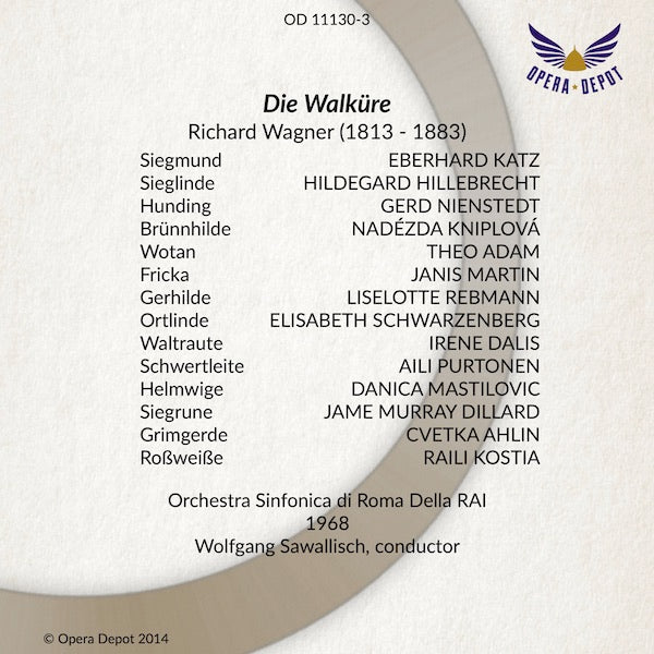 Wagner: Der Ring des Nibelungen - Kniplová, Cox, Adam, Ridderbusch, Dalis, Hillebrecht, Martin; Sawallisch. Roma, 1968