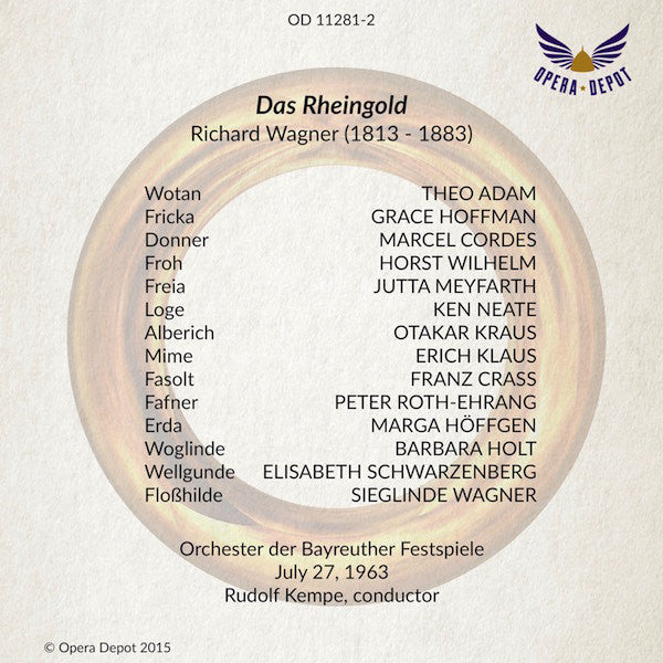 Wagner: Das Rheingold - Adam, Hoffman, Kraus, Meyfarth, Crass; Kempe. Bayreuth, 1963