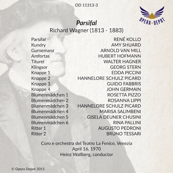 Wagner: Parsifal - Kollo, Shuard, Van Mill; Wallberg. Venezia, 1970