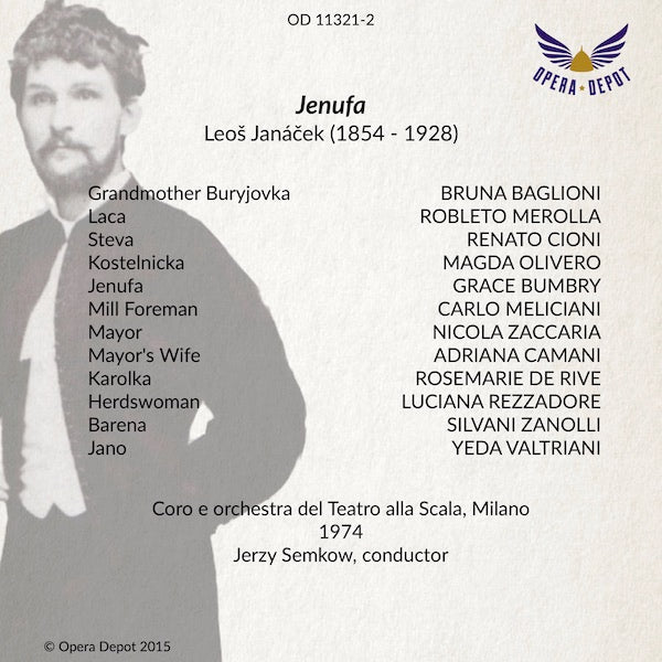 Janacek: Jenufa (In Italian) - Bumbry, Olivero, Merolla, Cioni, Zaccaria; Semkow. Milano, 1974