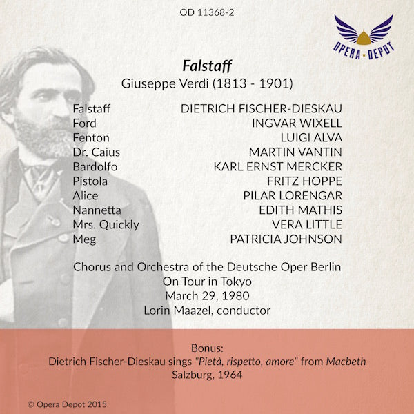 Verdi: Falstaff - Fischer-Dieskau, Lorengar, Mathis, Wixell, Alva, Little, Johnson; Maazel. Tokyo (D.O.B. tour), 1970