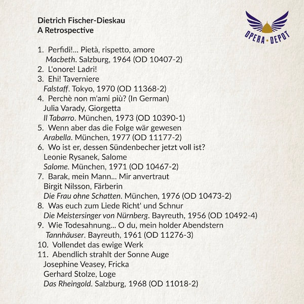 Compilation: Dietrich Fischer-Dieskau - Arias and excerpts from Macbeth, Falstaff, Arabella, Das Rheingold, Tannhäuser