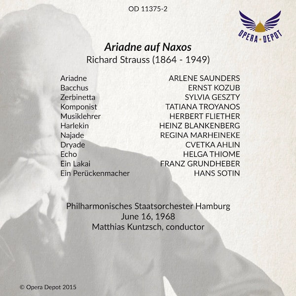 Strauss: Ariadne auf Naxos - Saunders, Kozub, Geszty, Troyanos, Fliether, Grundheber, Sotin; Kuntzsch. Hamburg, 1968