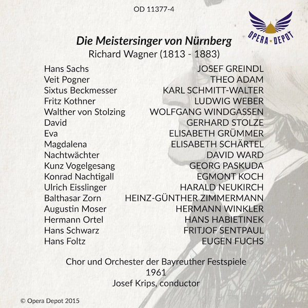 Wagner: Die Meistersinger von Nürnberg - Greindl, Windgassen, Grümmer, Adam, Weber; Krips. Bayreuth, 1961