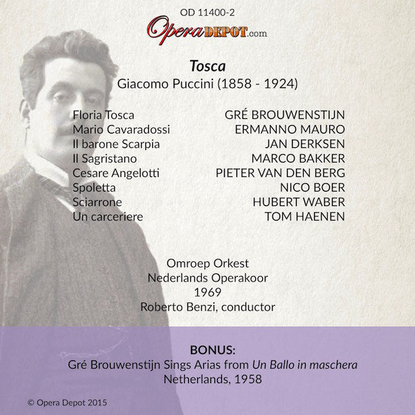Puccini: Tosca - Brouwenstijn, Mauro, Derksen; Benzi. Netherlands, 1969