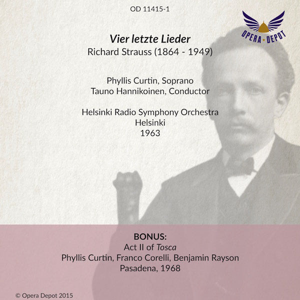 Strauss: Vier letzte Lieder - Phyllis Curtin. Helsinki, 1963. BONUS: Act II of Tosca: Curtin, Corelli, Rayson