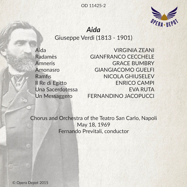 Verdi: Aida - Zeani, Cecchele, Bumbry, Guelfi, Ghiuselev; Previtali. Napoli, 1969