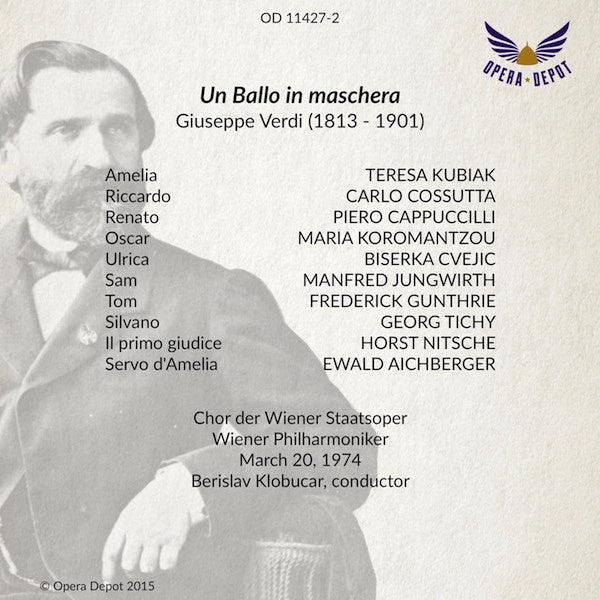 Verdi: Un Ballo in maschera - Cossutta, Kubiak, Cappuccilli, Cvejic; Klobucar. Wien, 1974