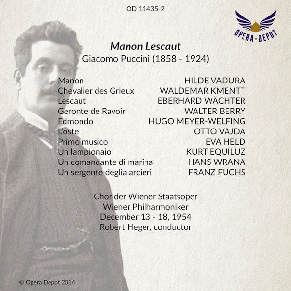Puccini: Manon Lescaut (In German) - Vadura, Kmentt, Wächter, Berry; Heger. Wien, 1954