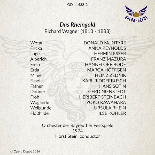 Wagner: Der Ring des Nibelungen - Jones, Cox, McIntyre, Knie, Roberts, Brenneis, Ridderbusch, Mazura, Reynolds; Stein. Bayreuth, 1974