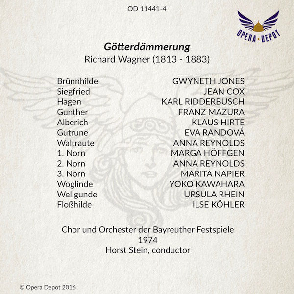 Wagner: Der Ring des Nibelungen - Jones, Cox, McIntyre, Knie, Roberts, Brenneis, Ridderbusch, Mazura, Reynolds; Stein. Bayreuth, 1974