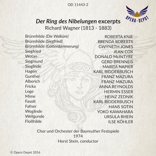 Wagner: Der Ring des Nibelungen (Excerpts) - Jones, Cox, McIntyre, Knie, Roberts, Brenneis, Ridderbusch; Stein. Bayreuth, 1974