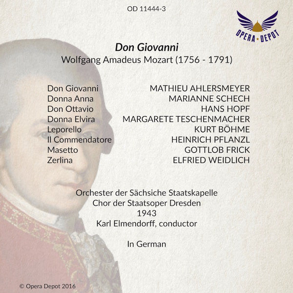 Mozart: Don Giovanni - Ahlersmeyer, Schech, Böhme, Hopf, Frick, Teschenmacher; Elmendorff. Dresden, 1943