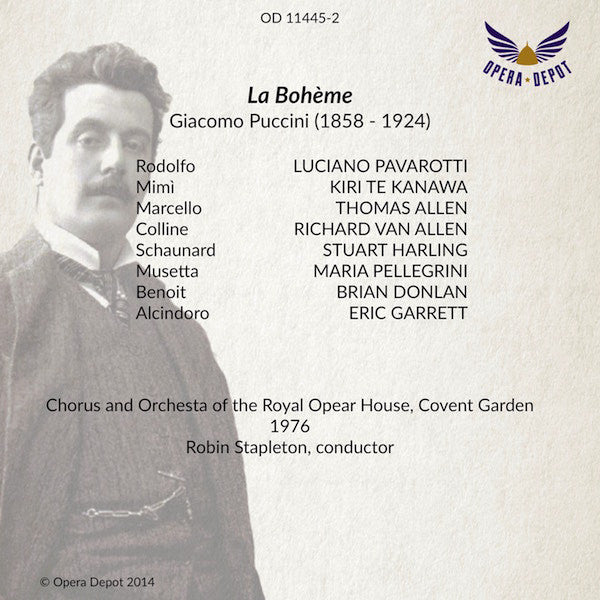 Puccini: La Bohème - Te Kanawa, Pavarotti, Allen, Harling, Van Allen; Stapleton. London, 1976