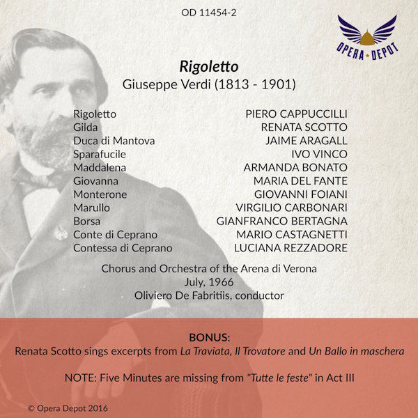 Verdi: Rigoletto - Cappuccilli, Scotto, Aragall, Vinco; De Fabritiis. Verona, 1966