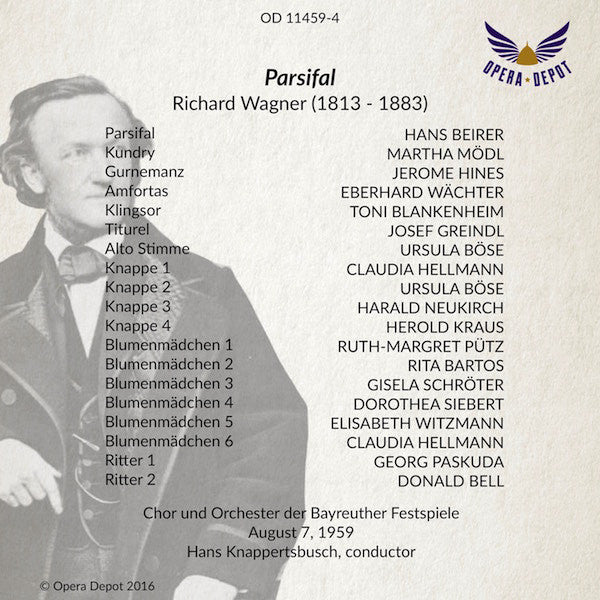 Wagner: Parsifal - Beirer, Mödl, Hines, Wächter, Greindl; Knappertsbusch. Bayreuth, 1959