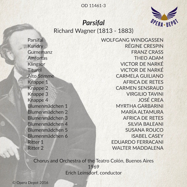 Wagner: Parsifal - Windgassen, Crespin, Crass, Adam; Leinsdorf. Beunos Aires, 1969