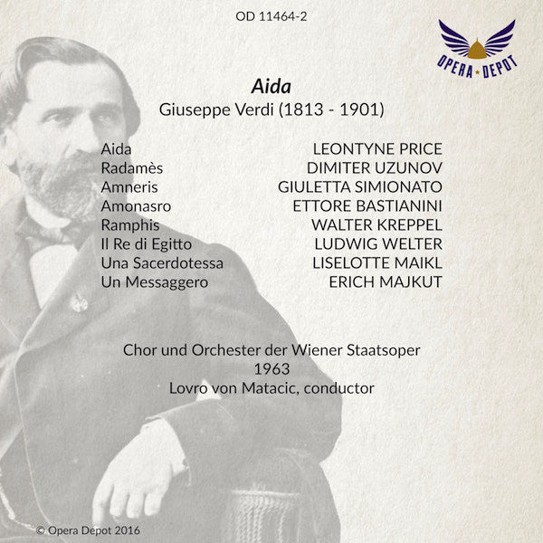 Verdi: Aida: Price, Uzunov, Simionato, Bastianini, Kreppel; von Matacic. Wien, 1963