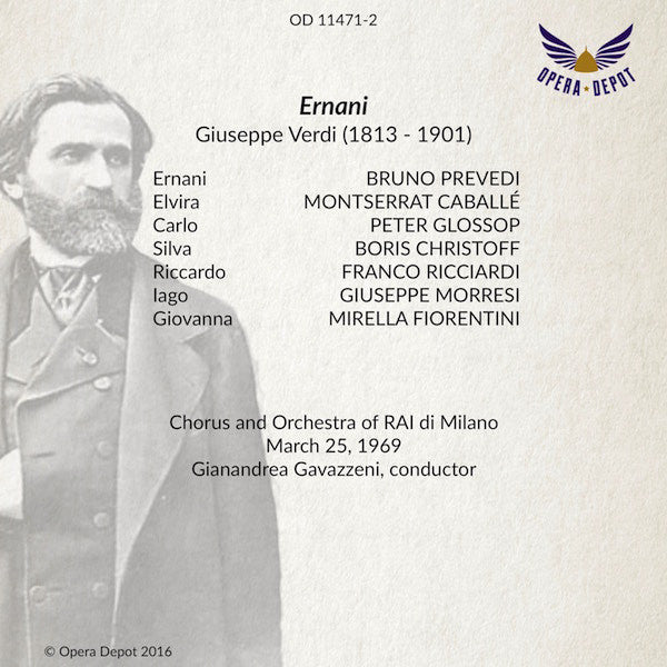 Verdi: Ernani - Caballé, Prevedi, Glossop, Christoff; Gavazzeni. Milano, 1969