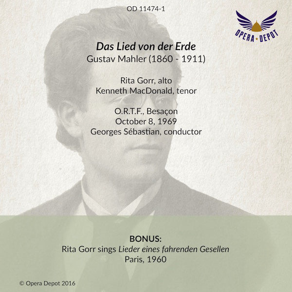 Mahler: Das Lied von der Erde - Gorr, MaCDonald; Sebastian. Besaçon, 1969