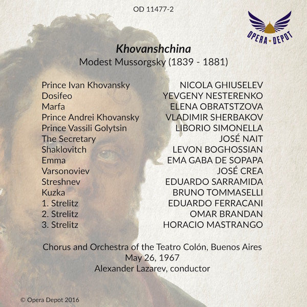 Mussorgsky: Khovanshchina - Ghiuselev, Obrastzova, Nesterenko; Lazarev. Buenos Aires, 1967