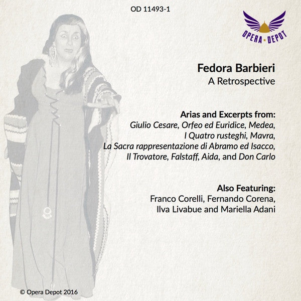 Compilation: Fedora Barbieri - Arias from Don Carlo, Aida, Mavra, I Quatro Rusteghi, Orfeo ed Euridice, Medea, Giulio Cesare and more