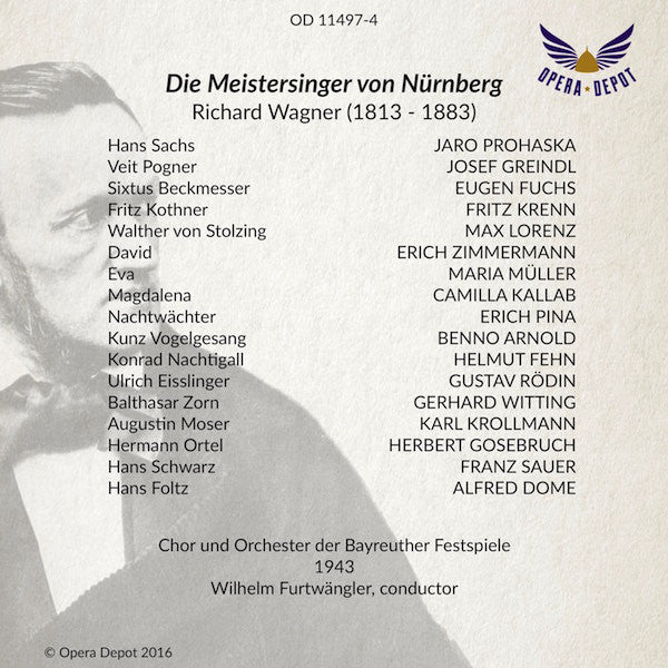 Wagner: Die Meistersinger von Nürnberg - Prohaska, Lorenz, Müller, Fuchs, Greindl; Furtwängler. Bayreuth, 1943