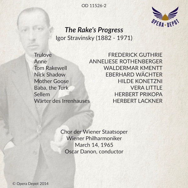 Stravinsky: The Rake's Progress (In German) - Rothenberger, Kmentt, Wächter, Little, H. Konetzni; Danon. Wien, 1965