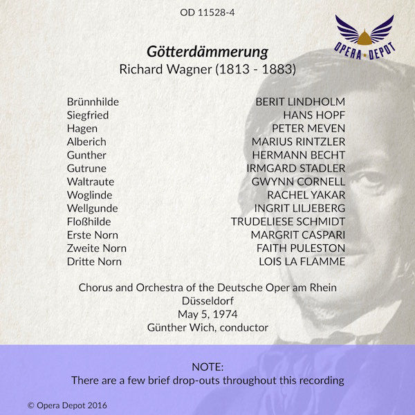 Wagner: Götterdämmerung - Lindholm, Hopf, Meven, Becht; Wich. Düsseldorf, 1974