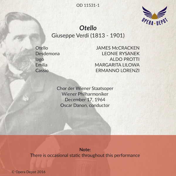 Verdi: Otello (Excerpts) - McCracken, Rysanek, Protti; Danon. Wien, 1964