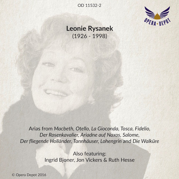 Compilation: Leonie Rysanek - Excerpts from Otello, Holländer, Gioconda, Walküre, Fidelio, Lohengrin, Tannhäuser, Macbeth and more