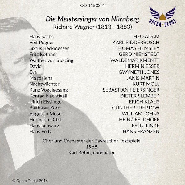 Wagner: Die Meistersinger von Nürnberg - Adam, Jones, Kmentt, Ridderbusch, Esser, Martin; Böhm. Bayreuth, 1968