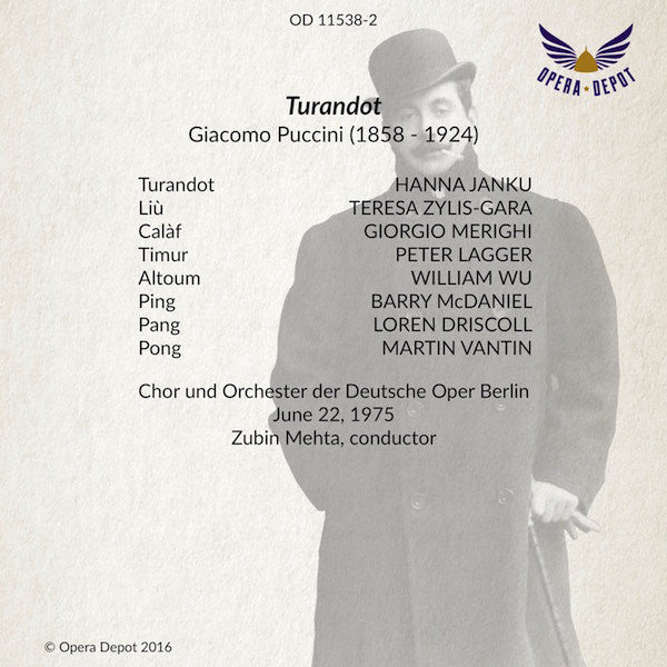 Puccini: Turandot - Janku, Zylis-Gara, Merighi, Lagger; Mehta. Berlin 1975