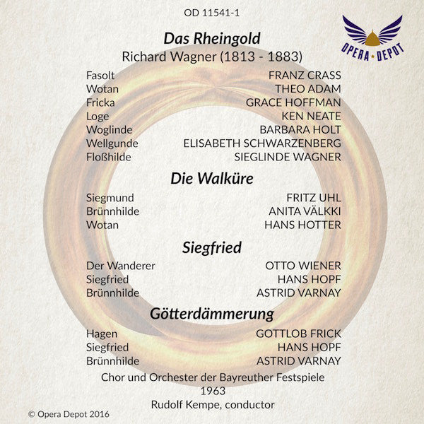 Wagner: Der Ring des Nibelungen (excerpts) - Varnay, Välkki, Adam, Hotter, Hopf, Frick, Uhl, Hoffman; Kempe. Bayreuth, 1963