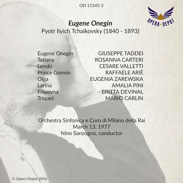 Tchaikovsky: Eugene Onegin (In Italian) - Taddei, Carteri, Valletti, Ariè; Sanzogno. Milano, 1963