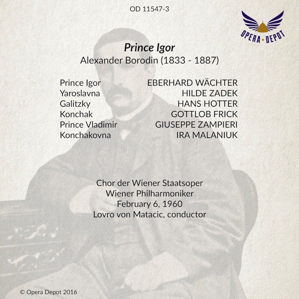 Borodin: Prince Igor (In German) - Wächter, Zadek, Hotter, Frick, Zampieri, Malaniuk; von Matacic. Wien, 1960