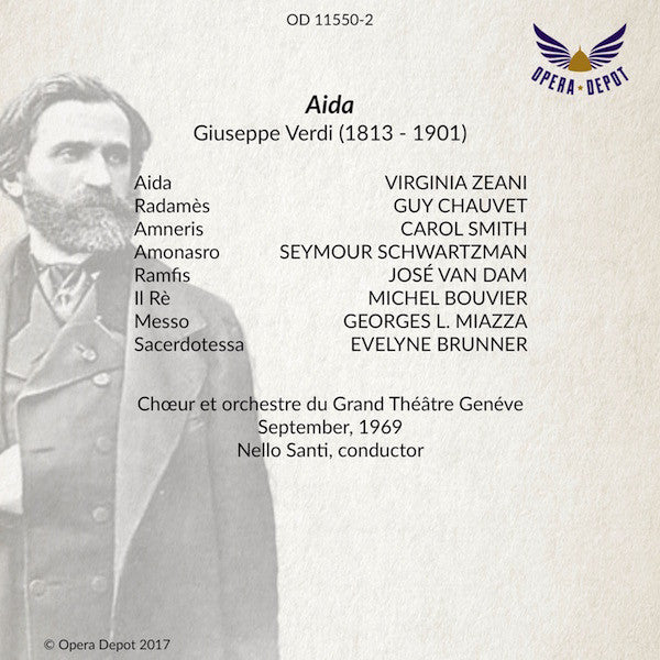 Verdi: Aida - Zeani, Chauvet, Smith, Schwartzman, Van Dam; Santi. Genève, 1969