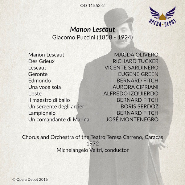 Puccini: Manon Lescaut - Olivero, Tucker, Sardinero; Veltri. Caracas, 1972