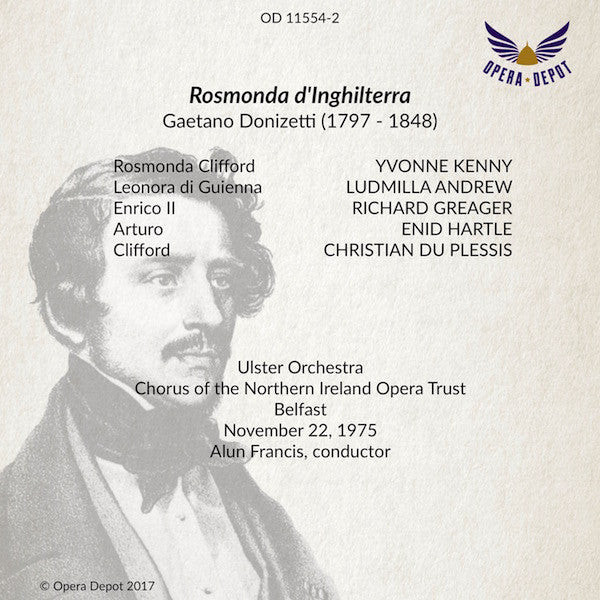 Donizetti: Rosmonda d'Inghilterra - Kenny, Andrew, Greager, Hartle, du Plessis; Francis. Belfast, 1975