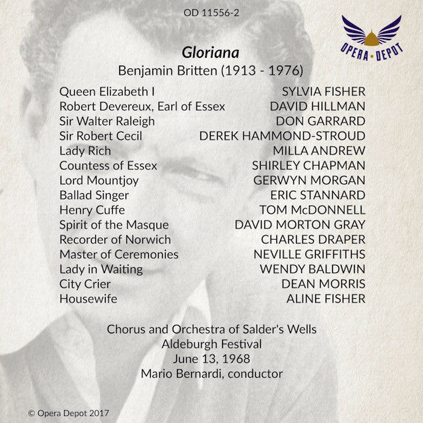 Britten: Gloriana - Fisher, Hillman, Garrard, Hamond-Stroud, Andrew; Bernardi. Aldeburgh, 1968