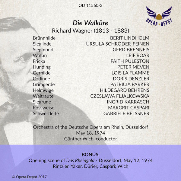 Wagner: Die Walküre - Lindholm, Roar, Schröder-Feinen, Brenneis, Meven; Wich. Düsseldorf, 1974