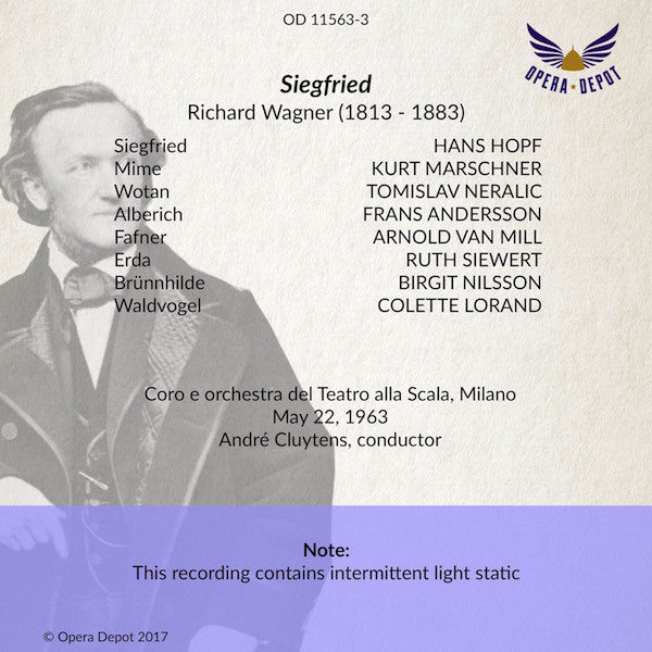 Wagner: Siegfried - Hopf, Nilsson, Neralic, Marschner; Cluytens. Milano, 1963
