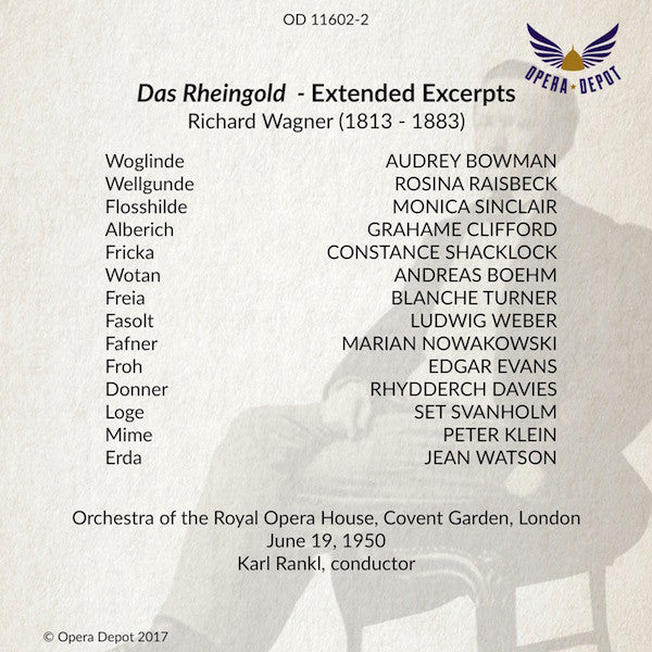 Wagner: Das Rheingold (Extended Excerpts) - Boehm, Shacklock, Svanholm, Weber, Klein, Turner; Rankl. London, 1950