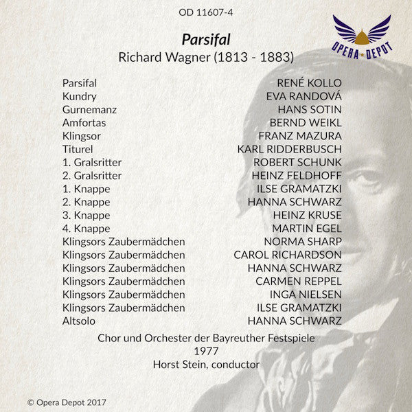 Wagner: Parsifal - Kollo, Randová, Sotin, Weikl, Mazura, Ridderbusch; Stein. Bayreuth, 1977