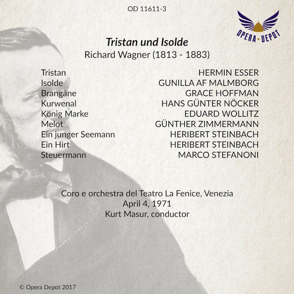 Wagner: Tristan und Isolde - Esser, Malmborg, Hoffman, Nöcker, Wollitz; Masur. Venezia, 1971