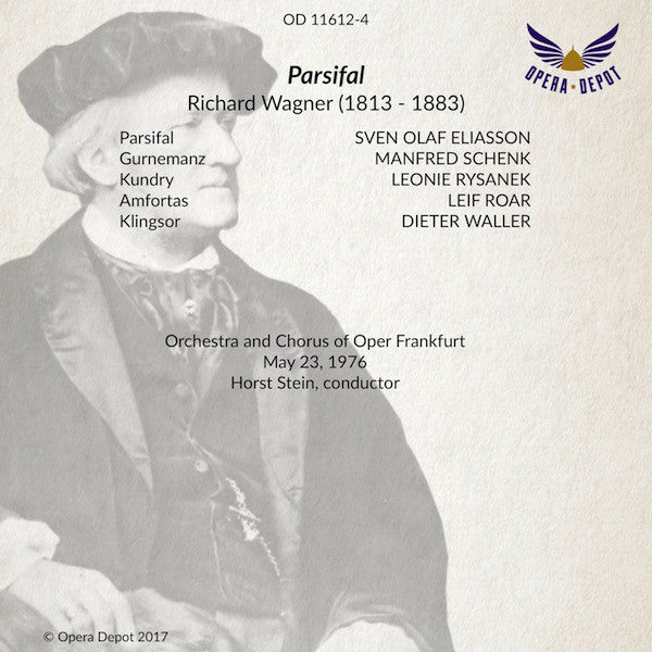Wagner: Parsifal - Eliasson, Rysanek, Schenk, Roar; Stein. Frankfurt, 1976