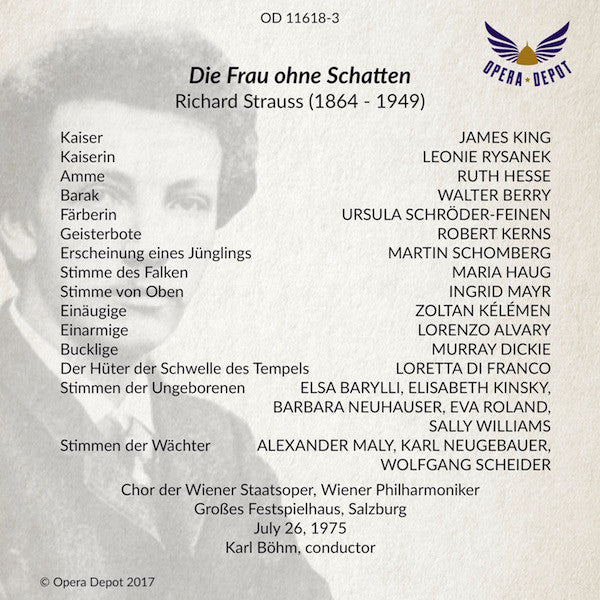 Strauss: Die Frau ohne Schatten - Rysanek, Schröder-Feinen, King, Berry, Hesse; Böhm. Salzburg, 1975
